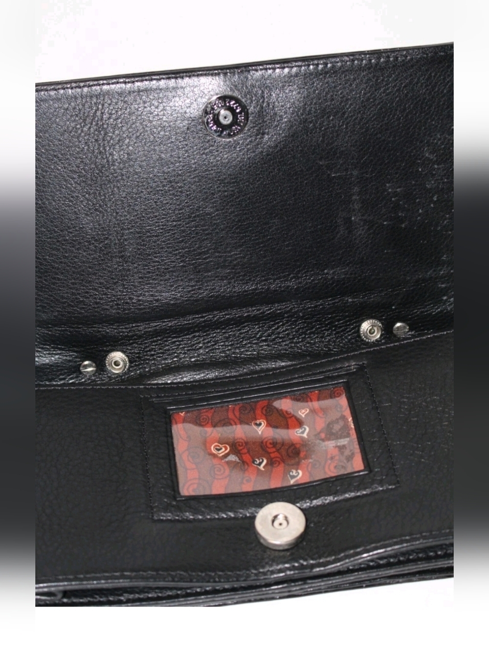 Brighton Black Croc-Embossed Top Handle Clutch- EUC - Picture 4 of 7